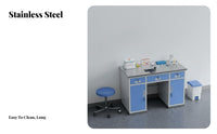 Medical Treatment Workstation Easy to Sterile Medical Examination Table Sturdy Construction Stainless Steel Examination Table for Pharmacists, Nurses