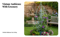 European design and aesthetic Obelisk Trellis Vintage Design avianTopped Obelisk Stake Distressed Finish Climbing Frame Sturdy assistance for Gardeners, Home Decorators, homeowners, Outdoor, Balcony, Patio, Potted Plants
