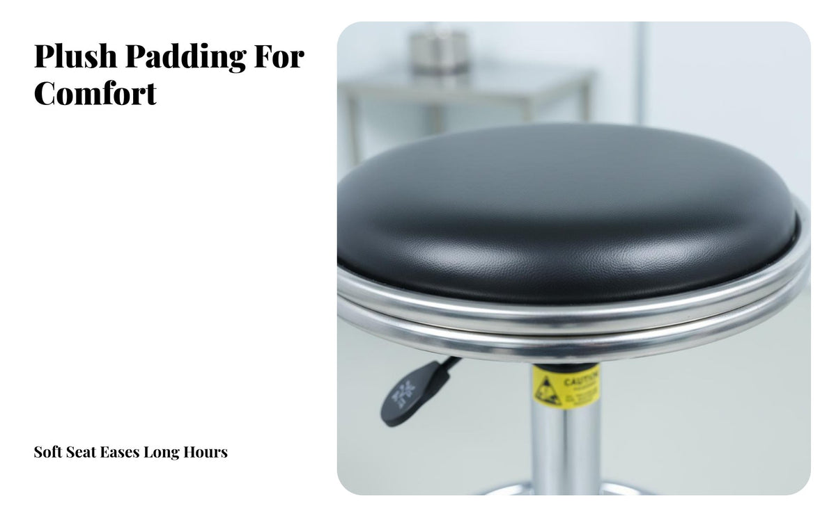 Height Adjustable Anti-Static Rolling Stool 360-Degree Swivel Laboratory Chair Easy to Clean Commercial Furniture Wear-Resistant for Factory Workers, Medical Personnel, Cleanroom, Laboratoryoratory Oratory, Hospital, Industrial Environment