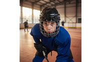 Hockey Helmet with Face Guard Cage Impact-Absorbing Full Face Hockey Helmet Hard Shell for Skaters, Rink