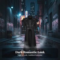 Irregular Hem Design Medieval Assassin Cosplay Coat Soft Comfortable Material Asymmetrical Medieval Jacket Windproof Steam Edgy Long Jacket for Halloween Partygoers, Cosplayers, Goth Enthusiasts, Themed Parties, Comic Conventions, Stage Performances
