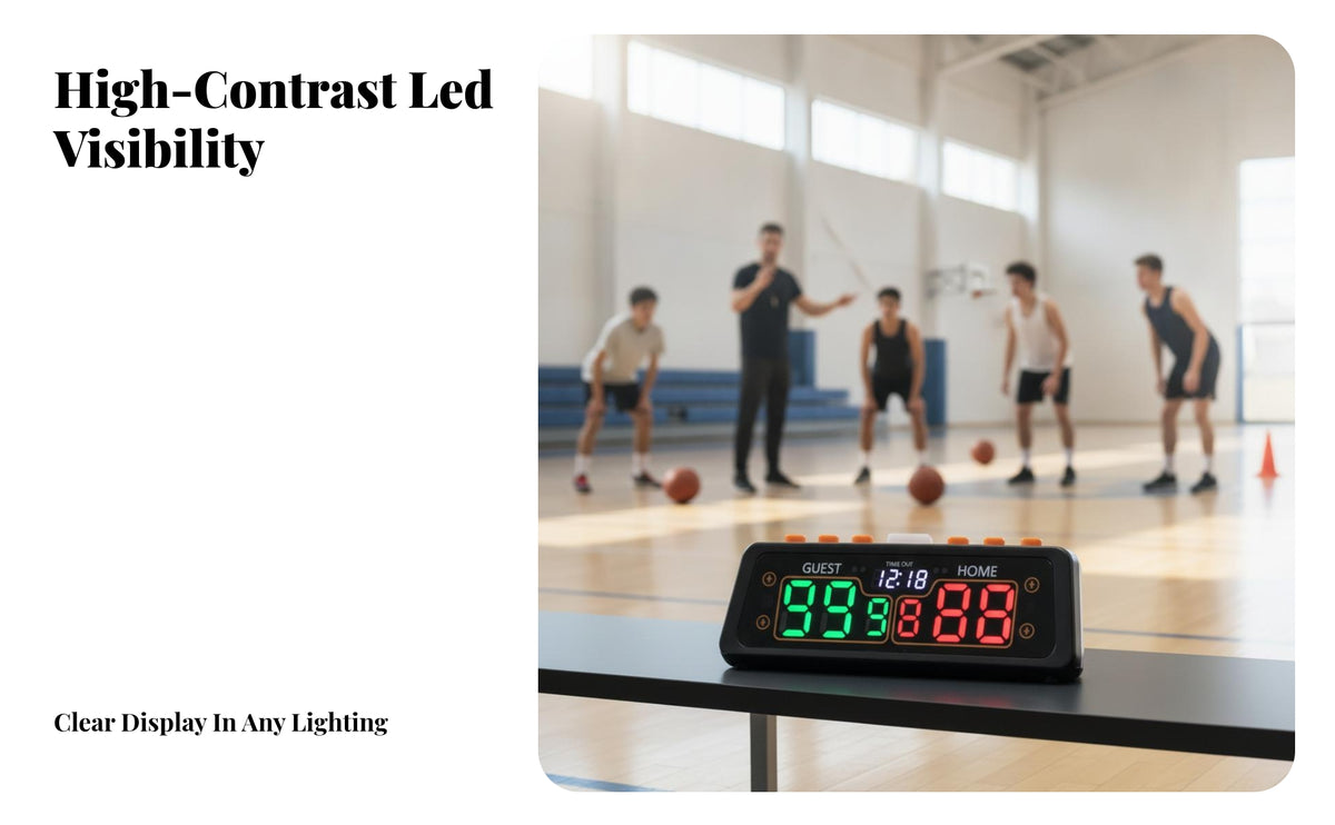 USB-C Digital Score Counter Double-Sided Digital LED Scoreboard Rechargeable Electronic Scoreboard Compact for Referees, Coaches, Table Games, Sports Clubs, Game Rooms