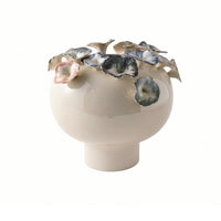 Vase with Petal Relief Minimalist Sculptural Vase Wabi-Rustic Elegance for Living Room