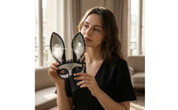 Hare Face Covering with Feathers Glittery Hare Face Covering with Long Ears Universal Fit for Cosplayers, Cosplay