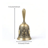 Hand Bell with Handle Embossed Metal Hand Bell Polished for Classrooms