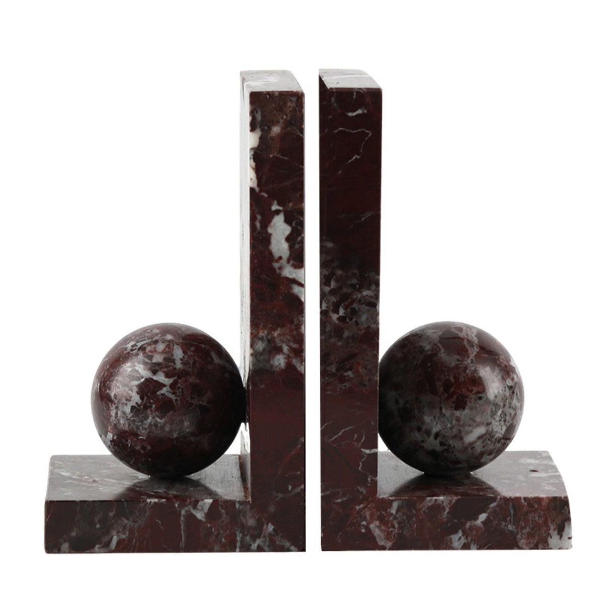 Marble Bookends Stylish Sphere Bookends Minimalist Book Stopper for Desk