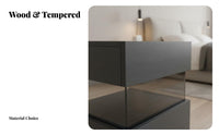 Minimalist Design Suspended-Top Bedside Cabinet Floating Illusion Design Nightstand Space-Saving Bedroom Furniture Ample Storage for Apartment Dwellers, Homeowners, Students, Small Areas, Dorm Room, Office