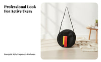 Adjustable Strap Round Shoulder Bag Front Zip Pocket Black Shoulder Bag Soft Textile Round Crossbody Purse Rounded Shape