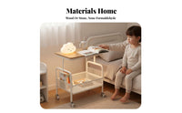 Modern Minimalist aesthetic Wheeled C-Table Space-Saving Rolling C-Shaped Table Mobile Design Nightstand Multi-Tier Storage for Apartment Dwellers, Homeowners, Bedside, Small Spaces, Sofa Side, Living Room