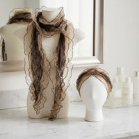 Transparent dot pattern Scarf Lightweight Lace Neck Wrap Head Covering Scarf for Women, Girls
