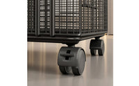 Fitness Mat Storage Cart Fitness Exercise Gear Holder with Wheels Metal Mesh Storage Basket with Wheels for Home Gym, Bedroom, Living Room