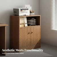 Floor Standing Printer Cabinet Multi-Functional Movable File Organizer Cart Space Saving Small Office Cupboard for Study Room, Reception Area, School