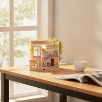 DIY Miniature House Kit Pink Themed Miniature Dollhouse Kit Cozy Model for Hobbyists