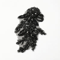 Floral Applique Sequined Embroidered Embellishment with Beads Sequin Applique 3D Beaded Embellishment Sew-on for Crafters