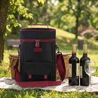 Gift Bag for Wine with Shoulder Strap, Oxford Cloth Ice Bag and Bottle Carrier, 15L Backpack for Bag Travel, Comfortable Style 750ml Bottle Bag