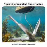 Inflatable Boat Anchor Foldable Design Carbon Steel Lotus Anchor Aquatic Hardware Rust-Resistant Space-Saving Storage