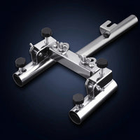 Stainless Steel Fishing Rod Holder with Clamps Secure Two-Rod Rod Holder Long-Lasting Hardware Versatile for Anglers