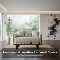 Modern Chinese design Wooden Frame Couch Set Genuine Leather Sofa Minimalist Design Living Room Furniture Plush Comfort for Apartment Dwellers, Homeowners, Families, Lounge Area, Office