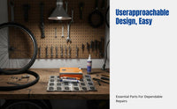 Tire Repair Patch Kit, Cold Patch Glue, Lever Bar, Abrasive Tool, Multi-Functional Set for Bike, Motorcycle, E-Bike
