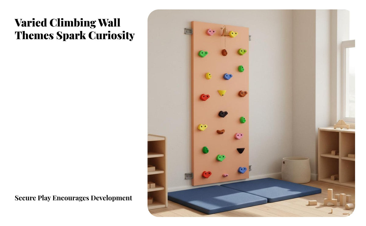 Kids Climbing Wall Early Education Indoor Sensory Climbing Panel and Stable Childrens Wall Mounted Gym for Children, Kindergarten, Home, Playroom