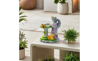 Angel Statue with Basin Waterproof Sun-Powered Garden Statue Light Automatic Sun-Powered Garden Luminaire for Gardeners, Homeowners, Yard, Flower Bed