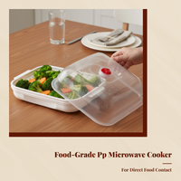Microwave Steamer with Lid Kitchen Cookware Vented Lids Steam Release Vent for Home Cooks, Adults, Meal Prep, Dorm, Food Storage