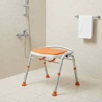 Foldable Folding Shower Chair Rust-Resistant Elderly Shower Bench No Assembly Required for Women, Disabled