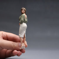 Fashion Model Figurine Hand-Painted Miniature Female Figurine Highly Detailed Miniature Female Figure for Collectors, Hobbyists, Desktop Display