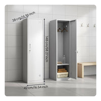 Independent Lock Steel Locker Multipurpose Single Door Storage Cabinet Space-Saving Design Employee Storage Locker Strong Load-Bearing for Employees, Students, Gym Goers, Dormitory, Office, Bathroom