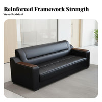 Comfortable 3-Piece Business Couch Ensemble Long-Lasting Reception Sofa High-Density Foam Cushioning Office Furniture Ergonomic Design for Clients, Guests, Lounge, Waiting Room, Lobby