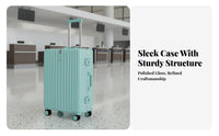 Lightweight Design Aluminum Frame Carry-on Suitcase Sturdy Corner Protectors Aluminum Frame Travel Case Scratch Resistant for Women, Adults