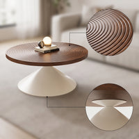 Pedestal Coffee Table Vintage-Coffee Table with Pedestal Base Easy-to-Assemble Furniture for Apartment Dwellers, Living Room, Small Apartments
