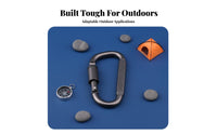 Multi-Purpose D-Shaped Screw-Gate Carabiner Lightweight Locking DD-Clip Long-Lasting Outdoor Hardware Wear-Resistant for Campers, Backpackers, Travelers, Camping, Backpack, Backpacking, Everyday Carry