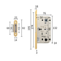 Split-Handle Lock with Quiet Latch Minimalist Door Lock Non-Handed Hardware for Bedroom Doors