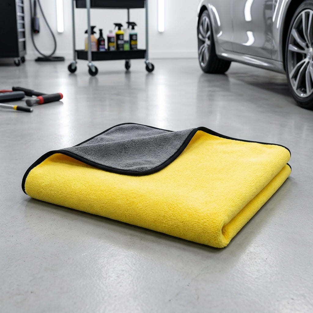 400 GSM Microfibre Cloth and Car Drying Towel, Thick Microfibre Cloth for Car Glass Surfaces and Exterior, High Absorbency Cleaning, 30cm x 40cm