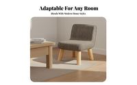 Back Support Upholstered Floor Seat with Backrest Solid Wood Legs Low Stool Multifunctional Small Chair Sturdy Construction for Tea Ceremony Participants, Meditators, Living Room, Entryway, Bay Window, Dormitory