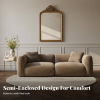 Curved Sectional French Retro design Sofa Soft Fabric Couch for Apartment Dwellers, Design aficionados, Lounge Area, Hotel Lobby, Home leisure
