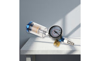 Inline Spray Regulator with Gauge Analog Air Regulator with Gauge Compact Knurled for Painters, Workshops