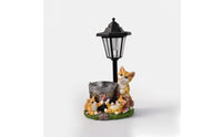 Outdoor Cat Figurine with Lantern Weather-Resistant Garden Statue with Solar Light Long-Lasting Resin Garden Sculpture Adorable for Gardeners