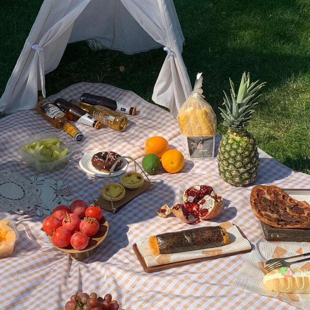 Picnic Blanket and Camping Mat for a Family Picnic, Large Size Oxford Cloth Waterproof Blanket, Beach Accessories and Gear