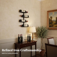 Space Saving Wall Mounted Wine Rack Stylish Design Hanging Wine Rack Sturdy Construction Home Decor Easy Installation for Bar Owners, Homeowners, Adults, Dining Room, Kitchen, Restaurant