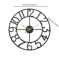 Wall Clock with Metal Frame Openwork Metal Wall Clock Silent for Bedroom, Office