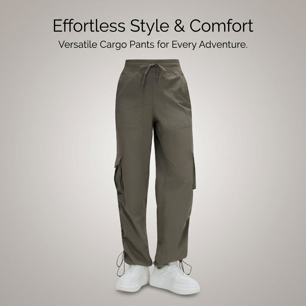 Joggers for Women with Quick Dry Nylon Material for Running and Hiking, Loose Fit Trousers, Ladies Track Pants