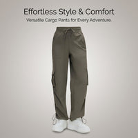 Joggers for Women with Quick Dry Nylon Material for Running and Hiking, Loose Fit Trousers, Ladies Track Pants