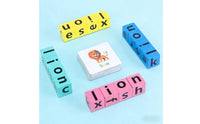 Letter Matching Toy Wooden Spelling Game Alphabet Blocks Color-Coded Flash Cards Phonics for Preschoolers, Homeschool, Classroom