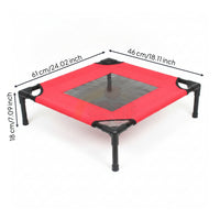 Cylindrical Frame Elevated Dog Cot Black Breathable Mesh Pet Bed for Dogs, Cats