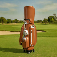 Golf Bag with Retractable Handle Numerous Pockets Rolling Club Bag with Wheels Portable for Golfers