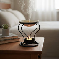 Candle Holder with Dish Compact Iron Candle Holder Centerpiece Tabletop Decor Black for, Bedside Table