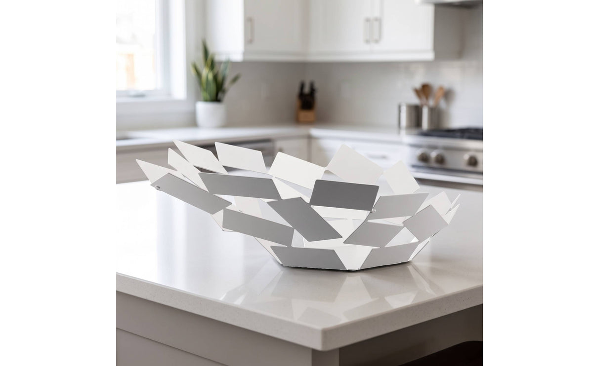 Geometric Fruit Basket Open Design Stainless Steel Fruit Basket Rust-Resistant for Kitchen Counter, Dining Table