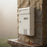 Rainproof Mailbox Iron Mailbox Powder Coated Metal Postbox for Outdoor, Front Doors